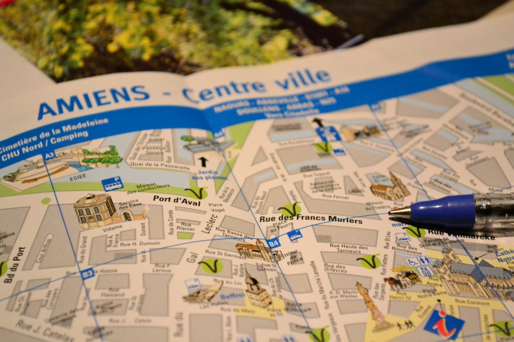 Carte de la ville d'Amiens en Picarde (Hauts-de-France)